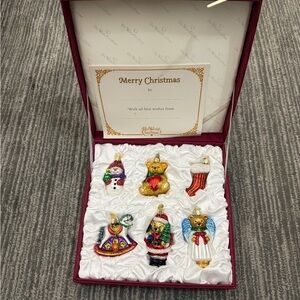 Vintage Glass Christmas Ornament Set - Festive Multi-Color